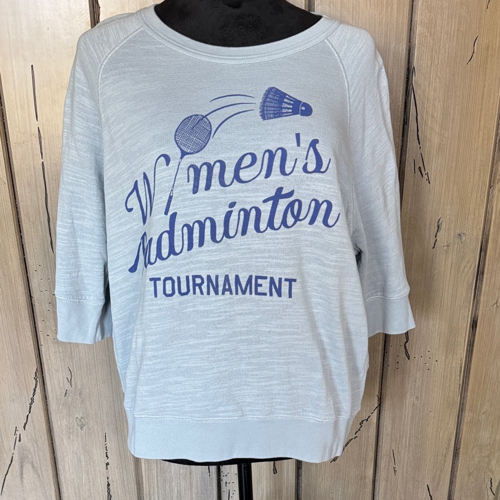 J. Crew Light Blue Women's Badminton Tournament Sweatshirt